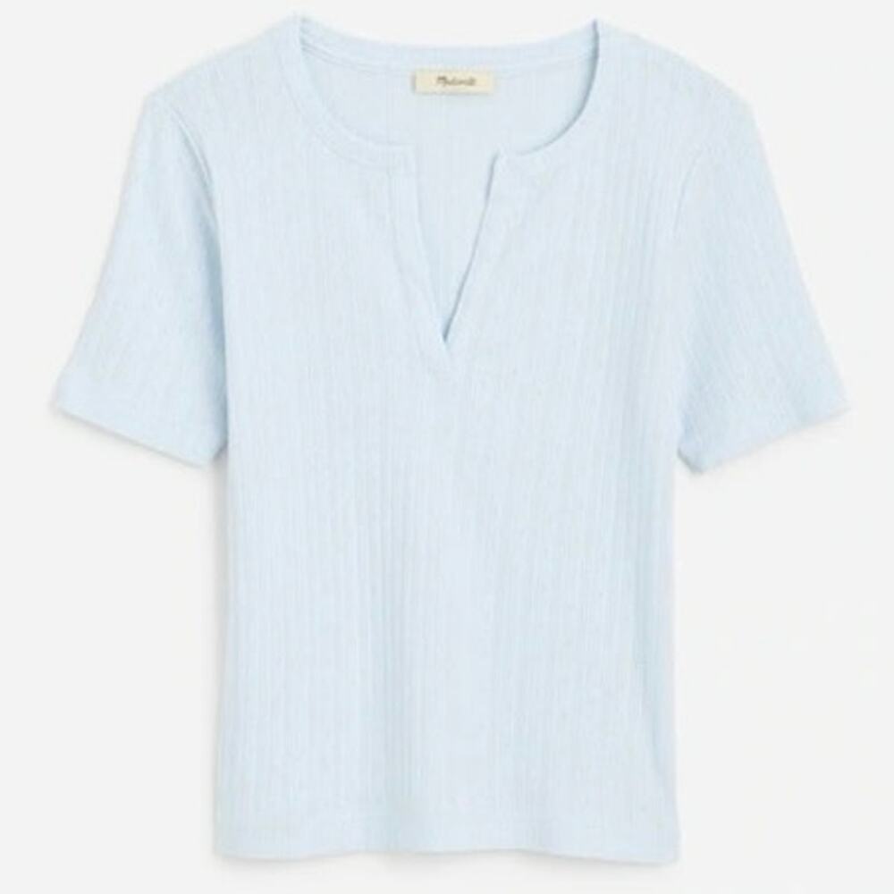 NWT Madewell Pointelle Notch Neck Tee Size L